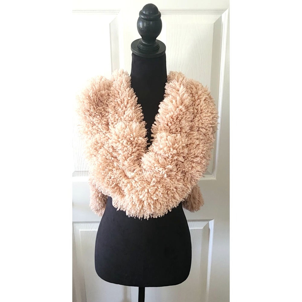 Lovely Blush Ruffled Stretch Wrap/Scarf, Width 6" Length 64"